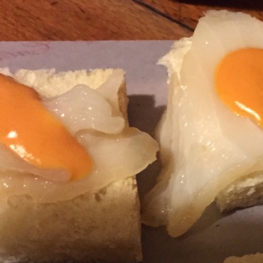 Bacalao (cod) cleverly disguised as eggs